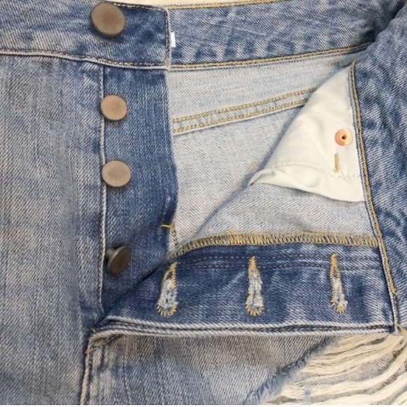 ASOS Jean Shorts High Rise Ripped Denim Shorts Size 4 - Picture 6 of 7